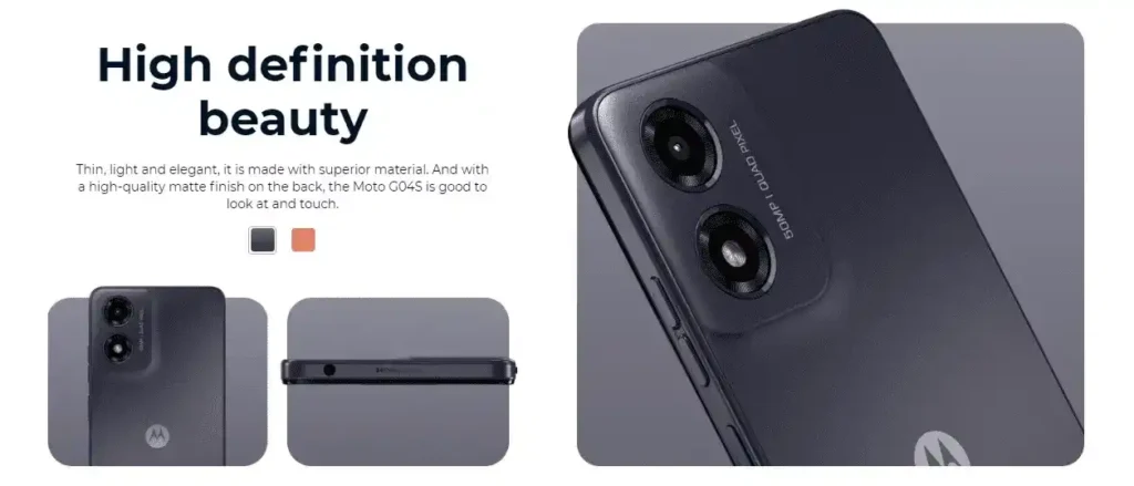 Moto G04s Black Color