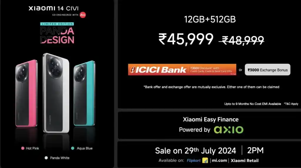 Xiaomi 14 CIVI Panda Limited Edition Price in India