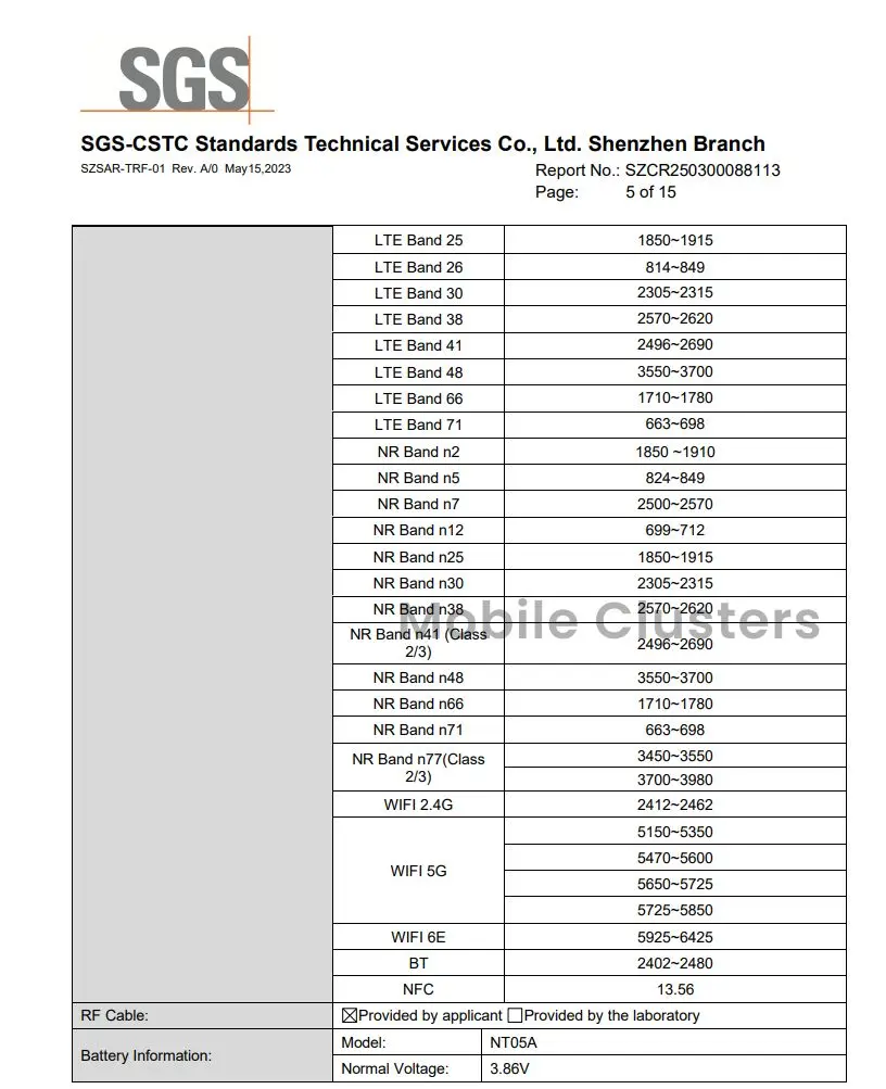 Nothing Phone (3) FCC Report
