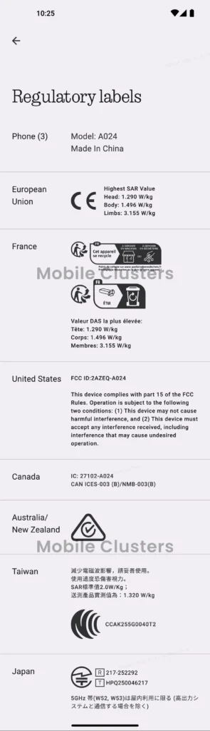 Nothing Phone (3) FCC Report