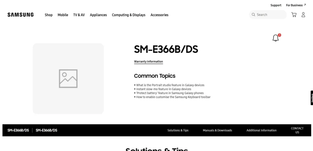 Samsung Galaxy F36 5G India Support Page