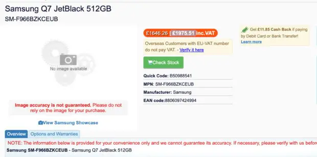 Samsung Galaxy Z Fold 7 512GB Price Leak