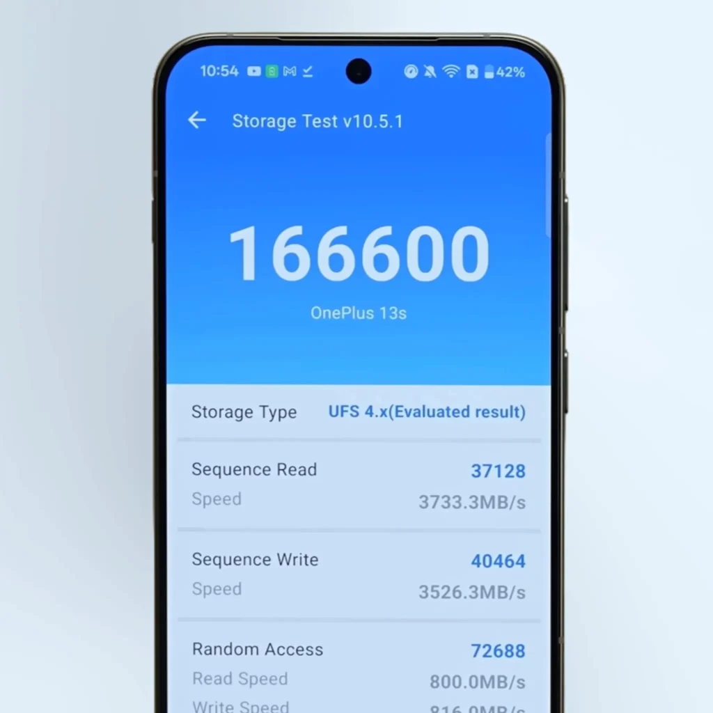 OnePlus 13s Storage Speeds