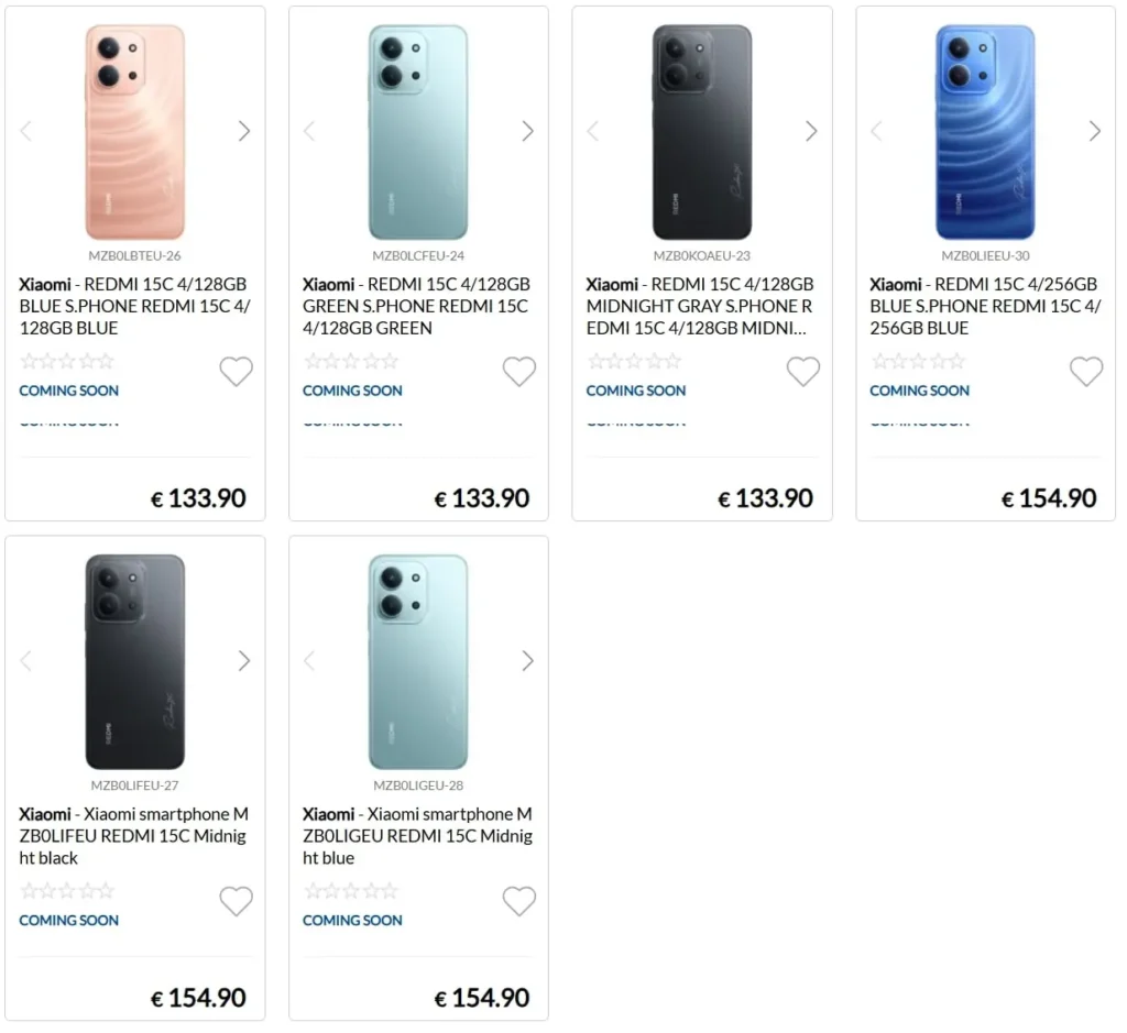Redmi 15C Pricing Leak