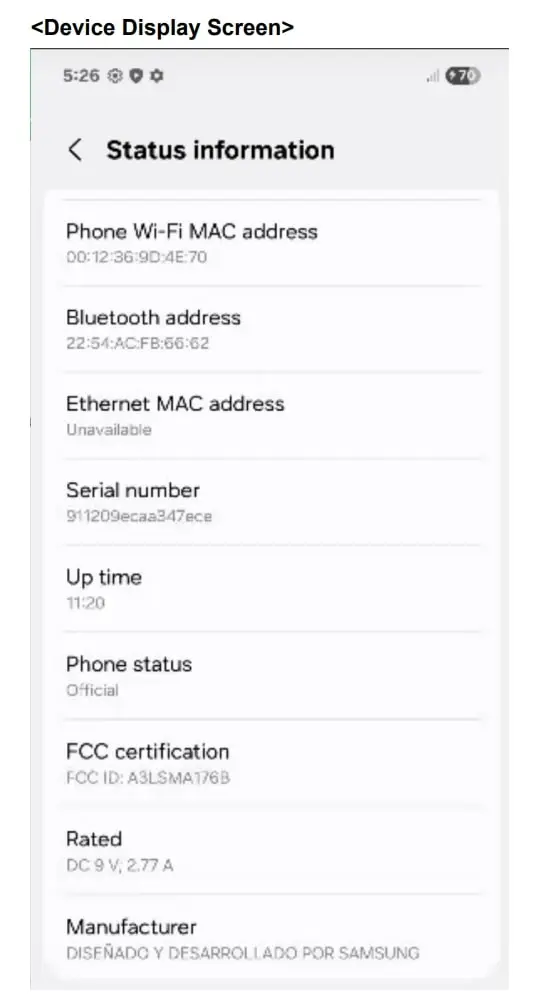 Samsung Galaxy A17 FCC Listing