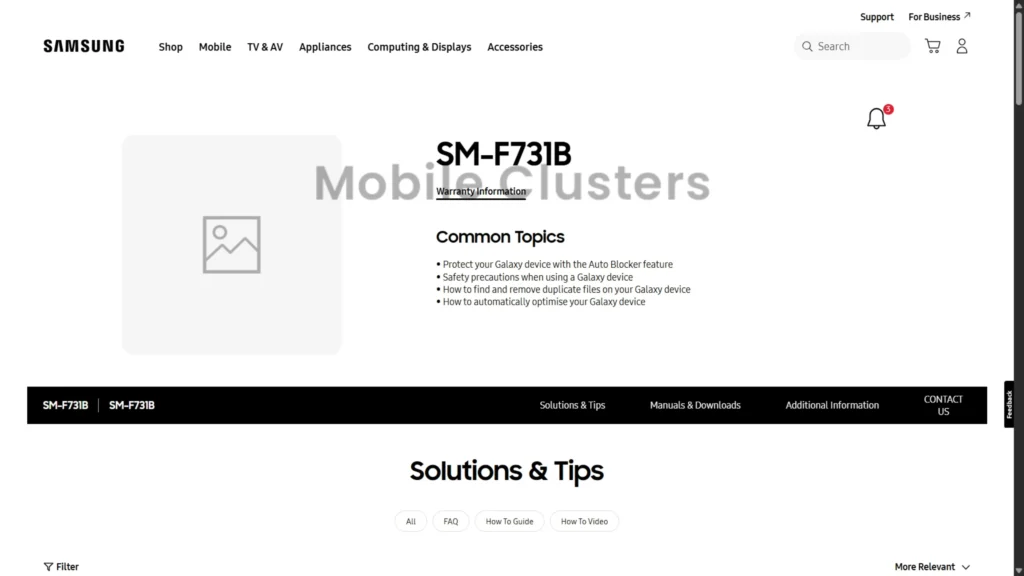 Samsung Galaxy S25 FE Indian Support Page