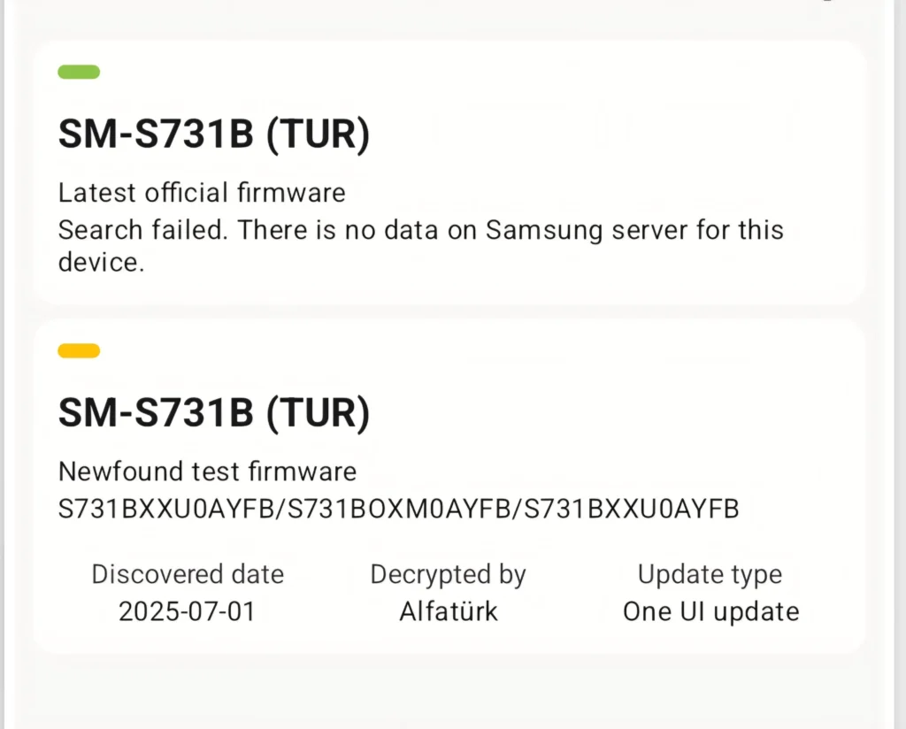 Samsung Galaxy S25 FE Software Testing Listing