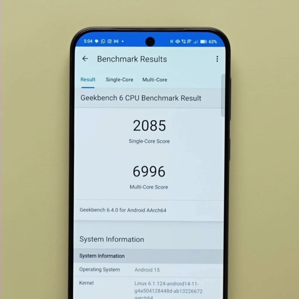 Vivo X200 FE Geekbench Score
