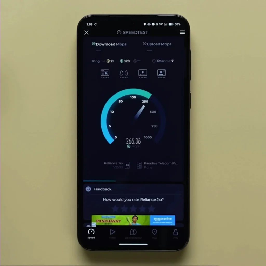 Vivo X200 FE Internet Speed Test