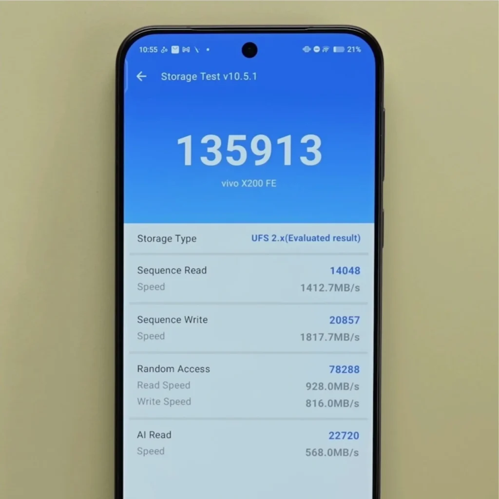 Vivo X200 FE Storage Speed