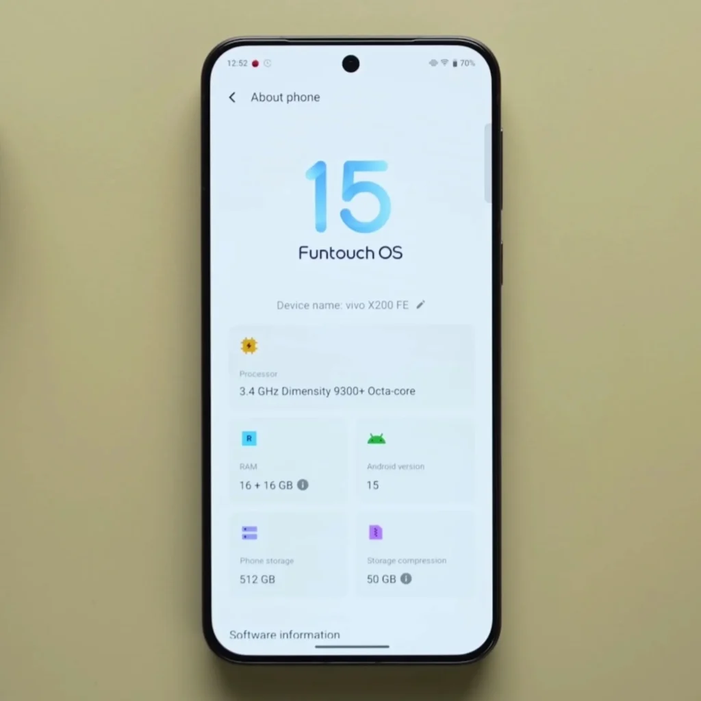 Vivo X200 FE UI