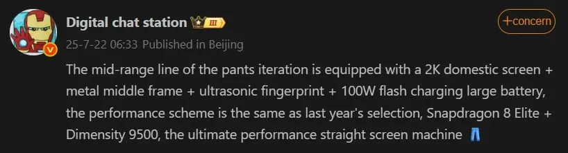 iQOO Neo 11 Series Key Specs Tipped By DCS
